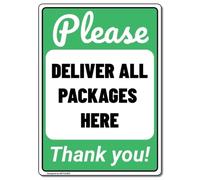 MUYIASER Please Deliver All Packages Here Sign (Green) Indoor Delivery Sign 12x16 Inch