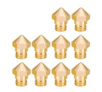 muyihui 1-50PCS 3D Printers Parts MK10 Nozzle 0.2/0.3/0.4/0.5/0.6/ .8mm Copper M7 Threaded Part For Extrusion 1.75mm Filament Brass(Gold 10PCS,0.4mm)