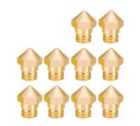 muyihui 1-50PCS 3D Printers Parts MK10 Nozzle 0.2/0.3/0.4/0.5/0.6/ .8mm Copper M7 Threaded Part For Extrusion 1.75mm Filament Brass(Gold 10PCS,0.6mm)