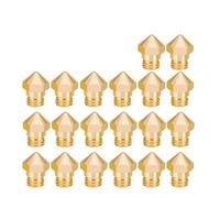 muyihui 1-50PCS 3D Printers Parts MK10 Nozzle 0.2/0.3/0.4/0.5/0.6/ .8mm Copper M7 Threaded Part For Extrusion 1.75mm Filament Brass(Gold 20PCS,0.6mm)