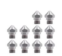 muyihui 1-50PCS 3D Printers Parts MK10 Nozzle 0.2/0.3/0.4/0.5/0.6/ .8mm Copper M7 Threaded Part For Extrusion 1.75mm Filament Brass(Silver 10PCS,0.8mm)