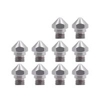 muyihui 1-50PCS 3D Printers Parts MK10 Nozzle 0.2/0.3/0.4/0.5/0.6/ .8mm Copper M7 Threaded Part For Extrusion 1.75mm Filament Brass(Silver 10PCS,0.4mm)