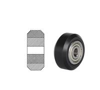 muyihui 12 PCS POM Pulley V-slot Linear Rail Ball Bearing 3D Printer Parts CNC Clear Polycarbonate V Wheel Plastic(Black Big Model)