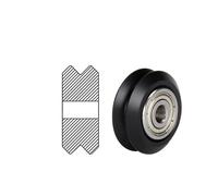 muyihui 12 PCS POM Pulley V-slot Linear Rail Ball Bearing 3D Printer Parts CNC Clear Polycarbonate V Wheel Plastic(Black V Model)