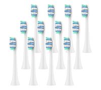 muyihui 4 8 12 20 Pcs Compatible with Toothbrush Replacement Brush Heads, Toothbrushes Head Refill for 1100 2100 C1 C2(White-12 Pcs)
