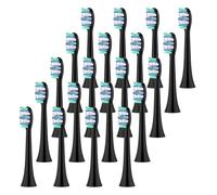 muyihui 4 8 12 20 Pcs Compatible with Toothbrush Replacement Brush Heads, Toothbrushes Head Refill for 1100 2100 C1 C2(Black-20 Pcs)