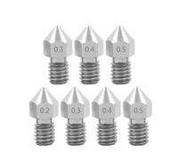 muyihui 5PCS MK8 Nozzle 0.2mm .3mm .4mm .5mm .6mm M6 Threaded Stainless Steel for 1.75mm Filament 3D Printer Extruder Print Head(0.4 1.75mm)