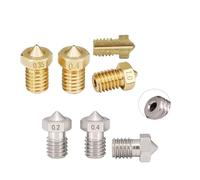 muyihui V5 V6 Stainless steel Nozzle 0.2/0.3/0.4/0.5/0.6/0.8mm M6 thread for 3D Printer 1.75/3.00MM Extruder Print Head(Gold 3.0MM,0.8mm)