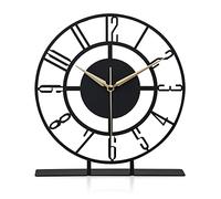 Muyika Desk Clock For Living Room, 8.9x9.5 Inch Size, Mantel Clock,Shelf Clocks, Bedside, Office, Home and Kitchen Decorative Desk Clock, Battery Operated