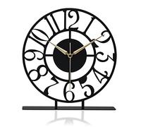 muyika Desk Clock For Living Room, 8.9x9.5 Inch Size, Mantel Clock,Shelf Clocks, Bedside, Office, Home and Kitchen Decorative Desk Clock, Battery Operated