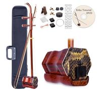 MUYIYANG Chinese Rosewood Erhu-2-string violin fiddle musical instrument with Book,DVD,Bow,Case&Accessories丨15Pcs Set