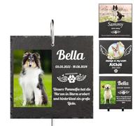 MUYOGRT Personalised Pet Memorial Plaques with Hook, Personalised Dog Memorial Gifts, Custom Engraved Plaques Stand Grave Stones with Photo & Name & Message Keepsakes, Square+Photo | Personalized memorial plaque, the perfect choice to honor your beloved pet