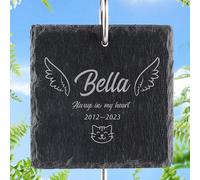 MUYOGRT Personalised Pet Memorial Plaques with Hook, Personalised Dog Memorial Gifts, Custom Engraved Plaques Stand Grave Stones with Photo & Name & Message Keepsakes, Square | Personalized memorial plaque, the perfect choice to honor your beloved pet
