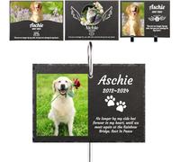 MUYOGRT Personalised Pet Memorial Plaques with Hook, Personalised Dog Memorial Gifts, Custom Engraved Plaques Stand Grave Stones with Photo & Name & Message Keepsakes, Rectangle+Photo | Personalized memorial plaque, the perfect choice to honor your beloved pet