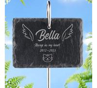 MUYOGRT Personalised Pet Memorial Plaques with Hook, Personalised Dog Memorial Gifts, Custom Engraved Plaques Stand Grave Stones with Photo & Name & Message Keepsakes, Rectangle