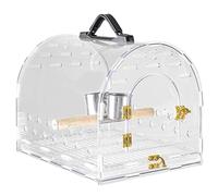 MUYRJLZX Bird Cage Acrylic Bird Aviary Small Parrot Cage Flight Birdcag Bird Carrier w/Feeders and Perch Pet Bird Cage Clear Bird Travel Cage