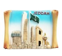 MUYU Craft 3D Jeddah Saudi Arabia Fridge Magnet Travel Souvenir Refrigerator Magnetic Sticker Hand Painted