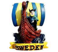 MUYU Craft 3D Pirate Ship Sweden Fridge Magnet Travel Souvenir Refrigerator Magnetic Sticker Hand Painted