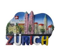 MUYU Craft 3D Zurich Switzerland Fridge Magnet Travel Souvenir Refrigerator Decoration Magnetic Sticker Hand Painted Craft Collection