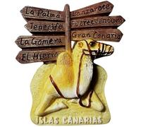 MUYU Craft Canary Islands Spain Fridge Magnet Tourist Souvenir Kitchen Refrigerator Decoration Hand Painted Resin Craft Collection, XBYJNLJXHUJAHT0T