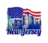 MUYU Craft New Jersey USA Fridge Magnet Travel Souvenir 3D Refrigerator Decoration Magnetic Sticker Resin Craft Collection