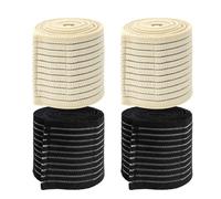 muyurra Elastic Calf Compression Bandage Sleeve,4 Pieces Elastic Wrap-around Calf,Compression Wraps,for Exercise Gym Running Squats,Black+Skin