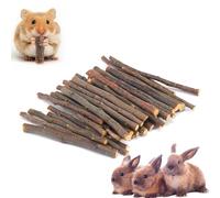 MUYYIKA Apple Sticks Pet Chew Toy Treats Small Animals Molar Wood Toys for Rabbits Chinchilla Guinea Pigs Cavia Cobaya Parrot Hamster