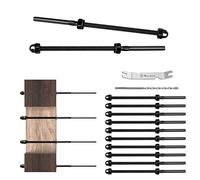 Muzata 10Pack Black Cable Railing Kit Hand Swage Threaded Stud Tensioner Length 6" for 1/8" Cable for 4x4 2x2 Wood Metal Post Deck Stair Cable Railing Hardware T316 Stainless Steel CR39