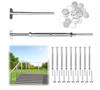 Muzata 10Set Cable Railing Kit 1/8"Lag Screw Swage Turnbuckle and End Fitting,for Steel and Aluminum Post on Deck Railing,T316 Stainless Steel,Wire Rope Hardware,CK21