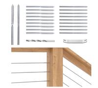 Muzata 120 Pack 1/8" Cable Railing Hardware Kit Swage Lag Screws Left and Right Handed Thread for Wood Post T316 Stainless Steel Deck Cable Railing System 60 Pairs CK17