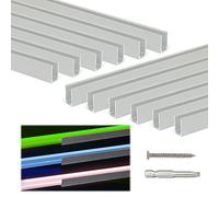 Muzata 12Pack 16.5" U Shape Aluminum Rope Lights Track Mounting Bracket for 6mm Width Rectangle Rope Lights Ceiling Under Cabinet Decor, U122
