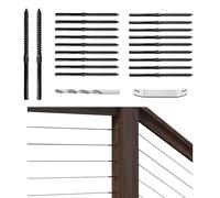 Muzata 20Pack 1/8" Black Swage Lag Screws Left & Right Black Cable Railing Hardware Kit Handed Thread for Wood Post T316 Stainless Steel Stair Deck NeatBlack System 10 Pairs CK17, CA7