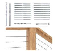 Muzata 20Pack 1/8" Swage Lag Screws Left & Right Cable Railing Hardware Kit Handed Thread for Wood Post T316 Stainless Steel Stair Deck WoodBudget System 10 Pairs CK17