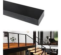 Muzata 6'6" Stainless Steel Handrail Black Rectangular Handrail Top Rail Cable Railing System Deck Stair Indoor Outdoor, HT10 BP4
