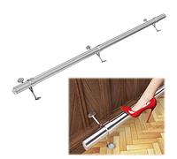 Muzata 6ft Bar Foot Rail Kit Undercounter Mount Hardware and Tubing Complete Kit 2'' OD, Stainless Steel Brushed Finish, for Indoor-Outdoor HF20 SL4