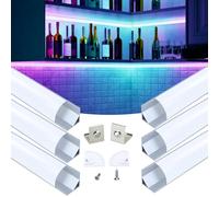 Muzata 6Pack 3.3FT/1M Plus-Size Spotless V Shape LED Profile with Milky White Cover 30x30MM Silver Aluminum Diffuser Channel LED Strip Light Diffuser V101 WW 1M