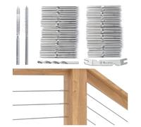 Muzata 80 Pack 1/8" Cable Railing Hardware Swage Lag Screws Left and Right Cable Railing Kit Handed Thread for Wood Post T316 Stainless Steel Cable Railing System 40 Pairs CK17