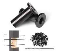Muzata 80Pack Black Cable Railing Kit Protector Sleeves Protective Grommet for 1/8" 5/32" 3/16" Wire Rope Wood Posts T316 Stainless Steel Cable Deck Railing CR88, CP1