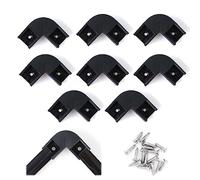 Muzata 8Pack Black Corner Connector Kit for LED Channel L Shape 90 Degree Connectors fit U1SW U Shape 17x7MM Black LED Strip Channel LC07