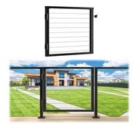 Muzata Aluminium Deck Gate 36 1/32''L X 32 13/32" H Black Outdoor Gate Only for PS02 36" Flat Top Cable Railing Posts Safey Steady for Kids & Pets, DG01 BPA