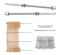 MUZATA Hand Swage Threaded Stud Tension End Fitting Terminal for 1/8" Cable Railing Kit,T316 Stainless Steel (6" Long for 2x2 to 4x4 Deck Wood Metal Posts) 60Pack CR39 SN1,Series CA1 CD1 CS1 CD2 CS2