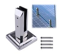 Muzata Stainless Steel Glass Spigots Clamp Glass Standoff Polish for Panel Pool Deck Fence Balustrade Railing Post Garden Balcony with Expansion Bolt GS10, SO4 GR1