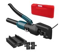 Muzata Upgraded Custom Hydraulic Crimping Tool Hydraulic Crimper with 9 Dies for 1/8" Stainless Steel Cable Railing Kit and 12 to 2/0 AWG Battery Cable Wire Rope Crimping Tool CT28