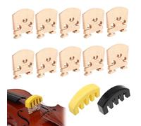 MuzcYM 10pcs 4/4 Solid Maple Violin Bridges with 2pcs Violin Mutes Bridge & Silencer Set