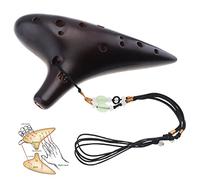 MuzcYM 12 Holes Alto ToneC Ocarina Flute Ceramic Musical Instruments Professional Smoked Burn
