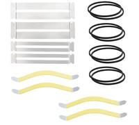 MuzcYM 16pcs Protective Guitar Polishing Bending Gaskets and String Splitters with Rubber Bands Guitar Fingerboard Care Tool Set
