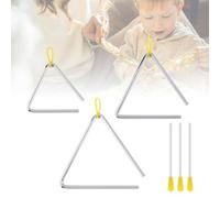 MuzcYM 3pcs/lot 4/5 / 6inch Mixed Hand Percussion Instrument Musical Steel Triangle for Music with Striker, Rhythm Triangles