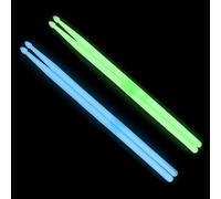 MuzcYM 5A Drum Sticks, 2 Pairs Green & Blue Noctilucent Stage Performance Luminous 5A Drumsticks, Glow in The Dark Drum Stick, Musical instrument Percussion Accessories, Christmas Gifts