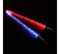 MuzcYM 5A Drumsticks Light LED Bright LED Light Up Drumsticks Noctilucent Glow in The Dark Night light Drum Sticks Luminous Jazz Drumsticks for Stage Performance with 4pcs Flashing Lamp Beads (Silver)