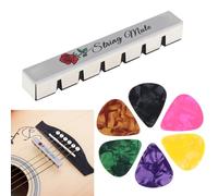 MuzcYM Guitar Mute & String Dampener with 6 PCS Celluloid Guitar Picks Acoustic Classical Practice Accessories Combo for Noise Reduction & Vintage Tone, 6 String Instrument Silent Practice Set